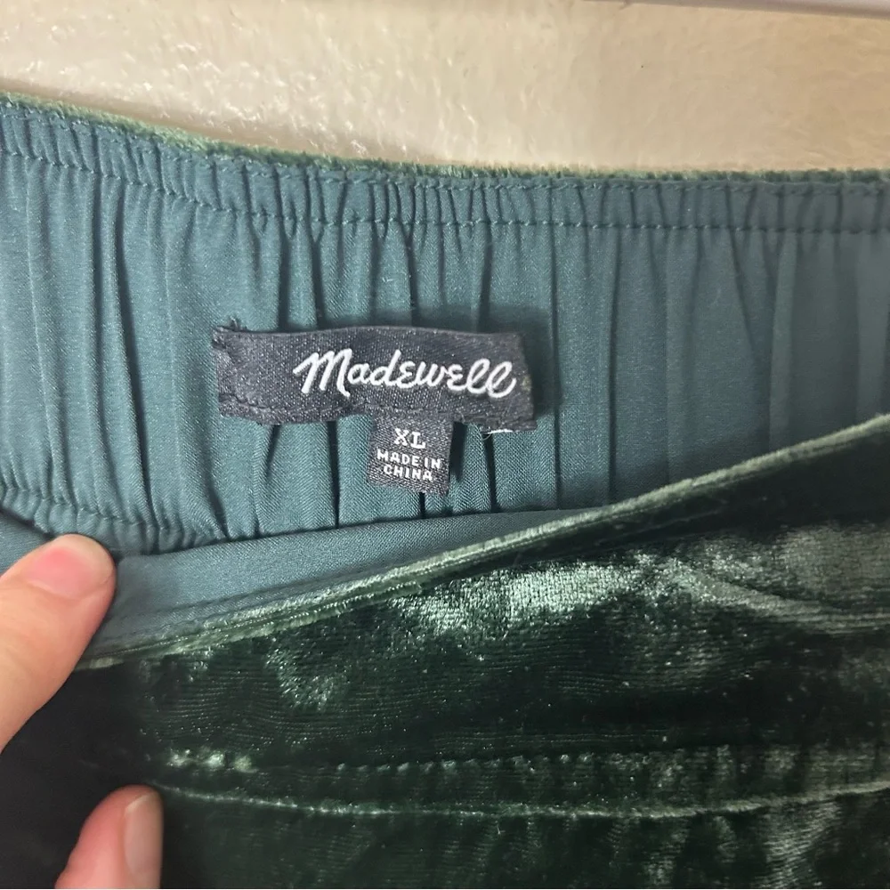 Madewell huston green velvet pull on crop pants womens XL wide leg - Picture 7 of 8